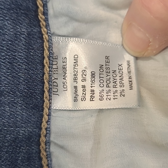 Judy Blue Distressed Mid Rise Straight Leg Cropped Denim Jean Women's sz 9/29 - Picture 9 of 12